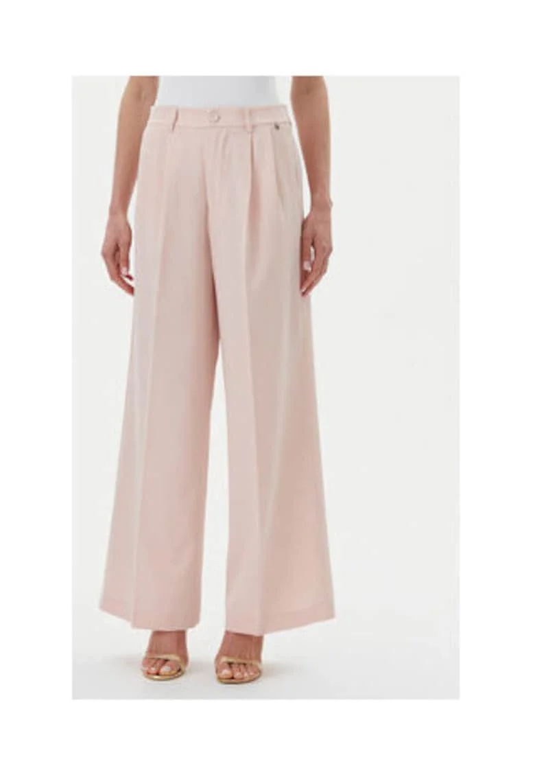 Pantaloni dama,  B221 ROSA, roz, poliester-viscoza-elastan