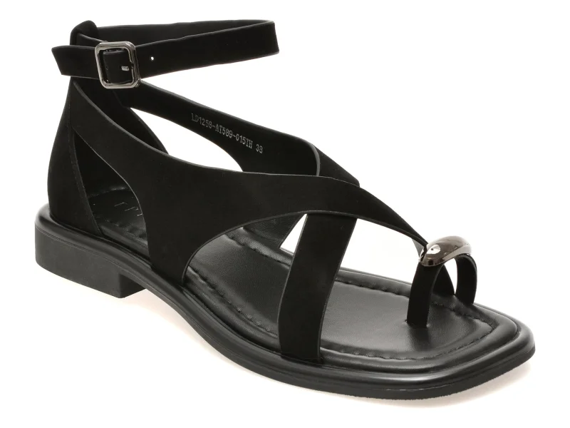 Sandale EPICA negre, 1258589, din piele intoarsa