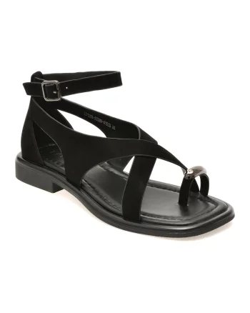 Sandale EPICA negre, 1258589, din piele intoarsa