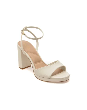 Sandale elegante ALDO albe, GRACIOUS 121, din piele naturala