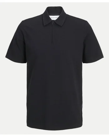 Tricou Polo barbati Jack Jones, 12269338, Bumbac/Poliester, Negru, Negru