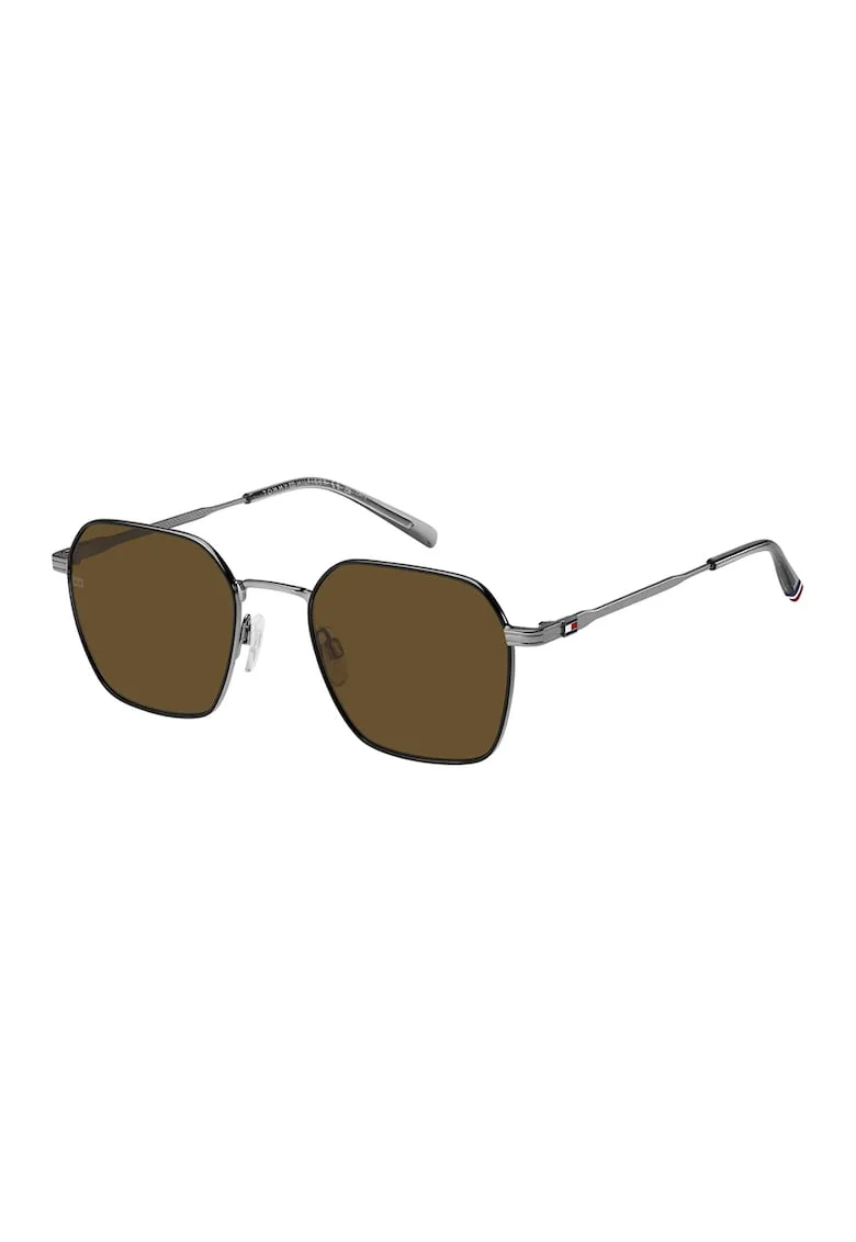 Ochelari de soare hexagonali cu rama metalica, Argintiu