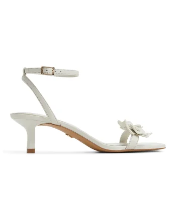 Sandale de piele cu toc kitten Daisyrose, Alb