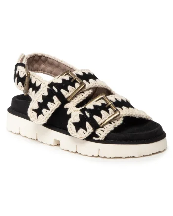 Sandale dama, SW461003A,  Piele naturala, 38 EU, Alb/Negru, Alb/Negru