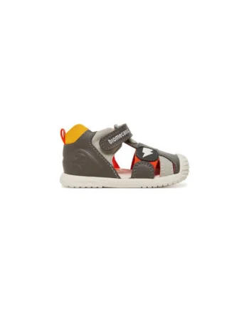 Sandale baieti, 252125,  Piele ecologica, Gri, Gri