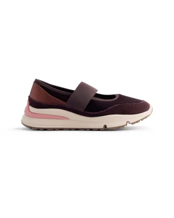 Pantofi sport cu garnituri de piele intoarsa si material sintetic, Violet pruna