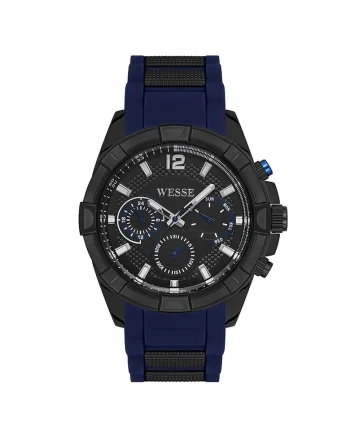 Ceas barbatesc  WWG401803, curea silicon neagra, cadran negru, 46x46mm