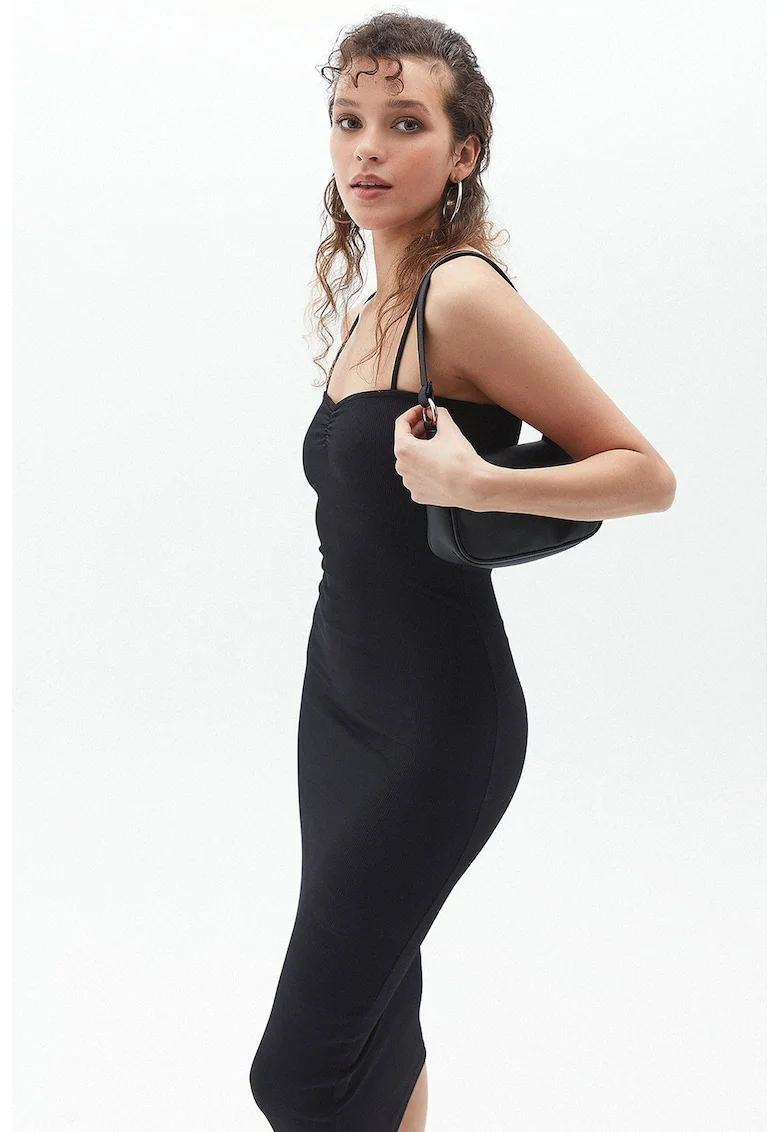 Rochie midi cambrata, Negru