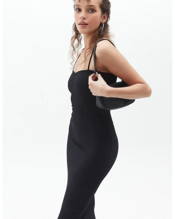 Rochie midi cambrata, Negru