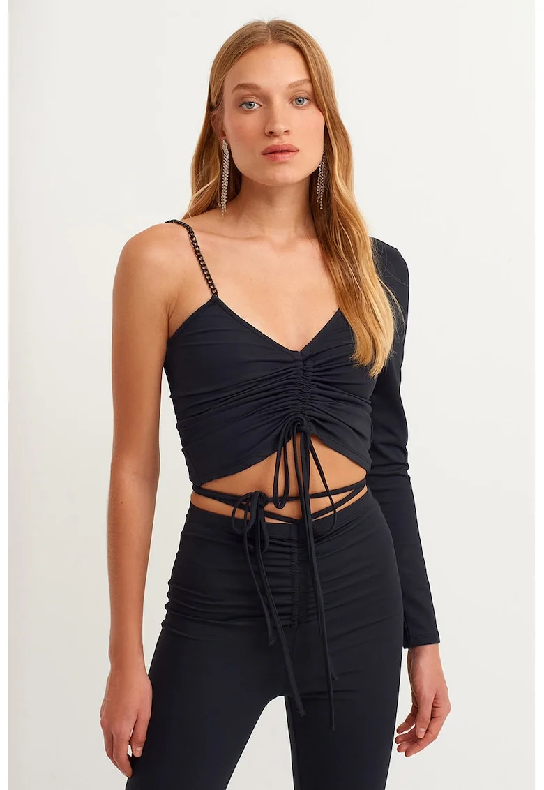 Bluza uni cu decolteu in V, Negru