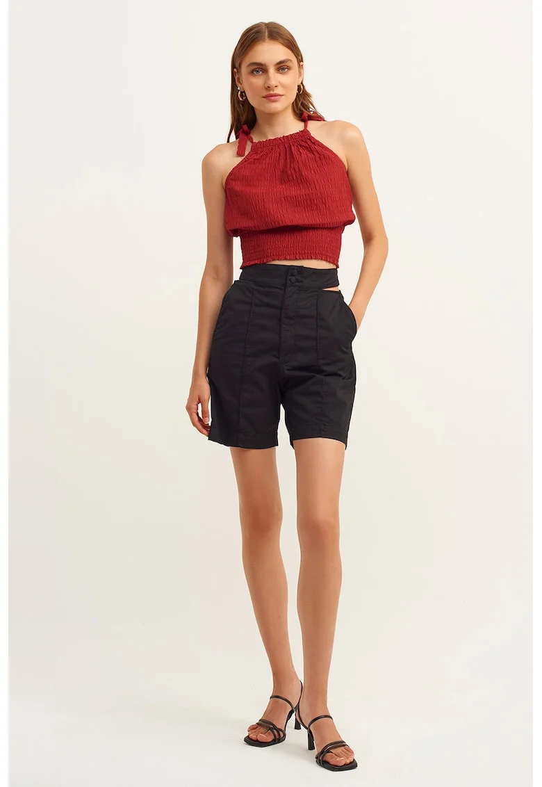 Pantaloni scurti din amestec de bumbac, Negru