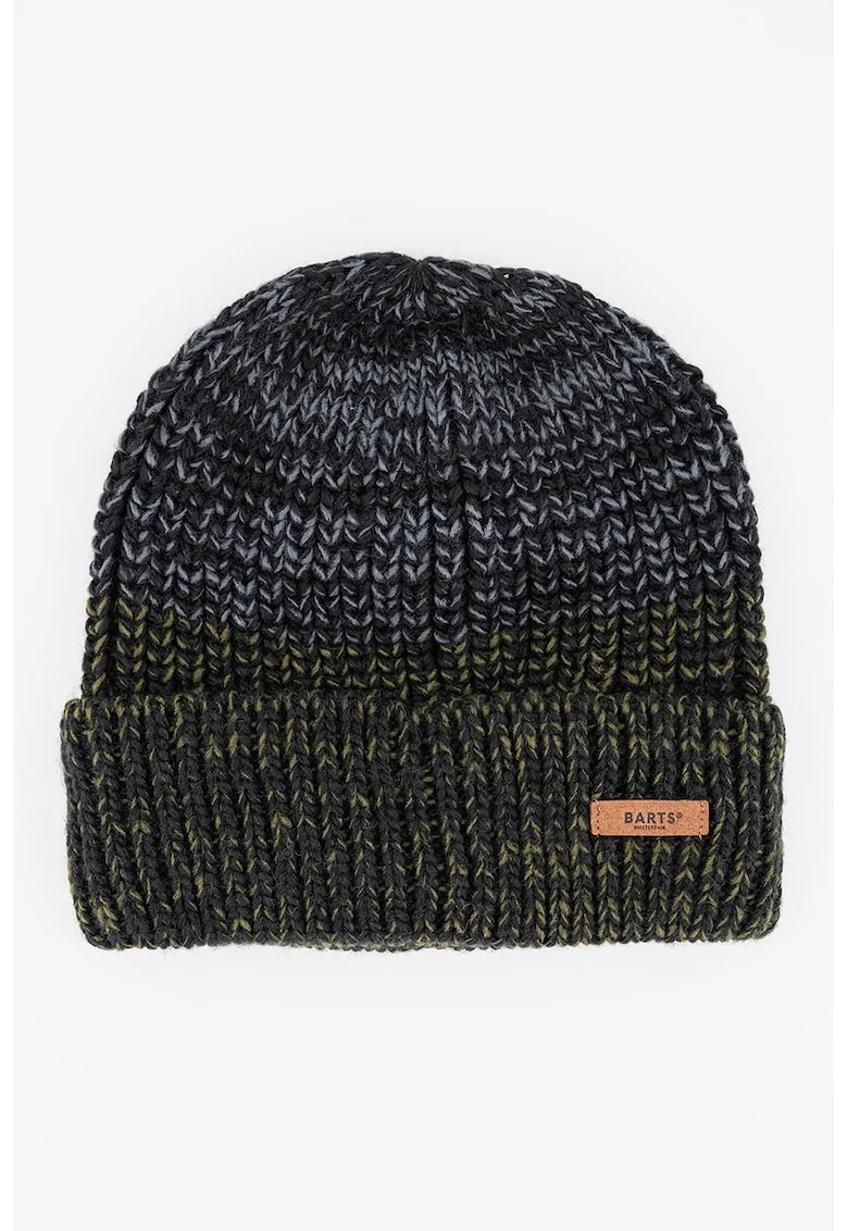 Caciula din tricot cu striatii Arctic, Negru/Albastru prafuit/Verde feriga