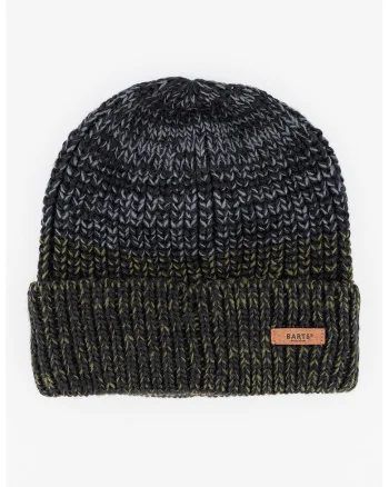 Caciula din tricot cu striatii Arctic, Negru/Albastru prafuit/Verde feriga