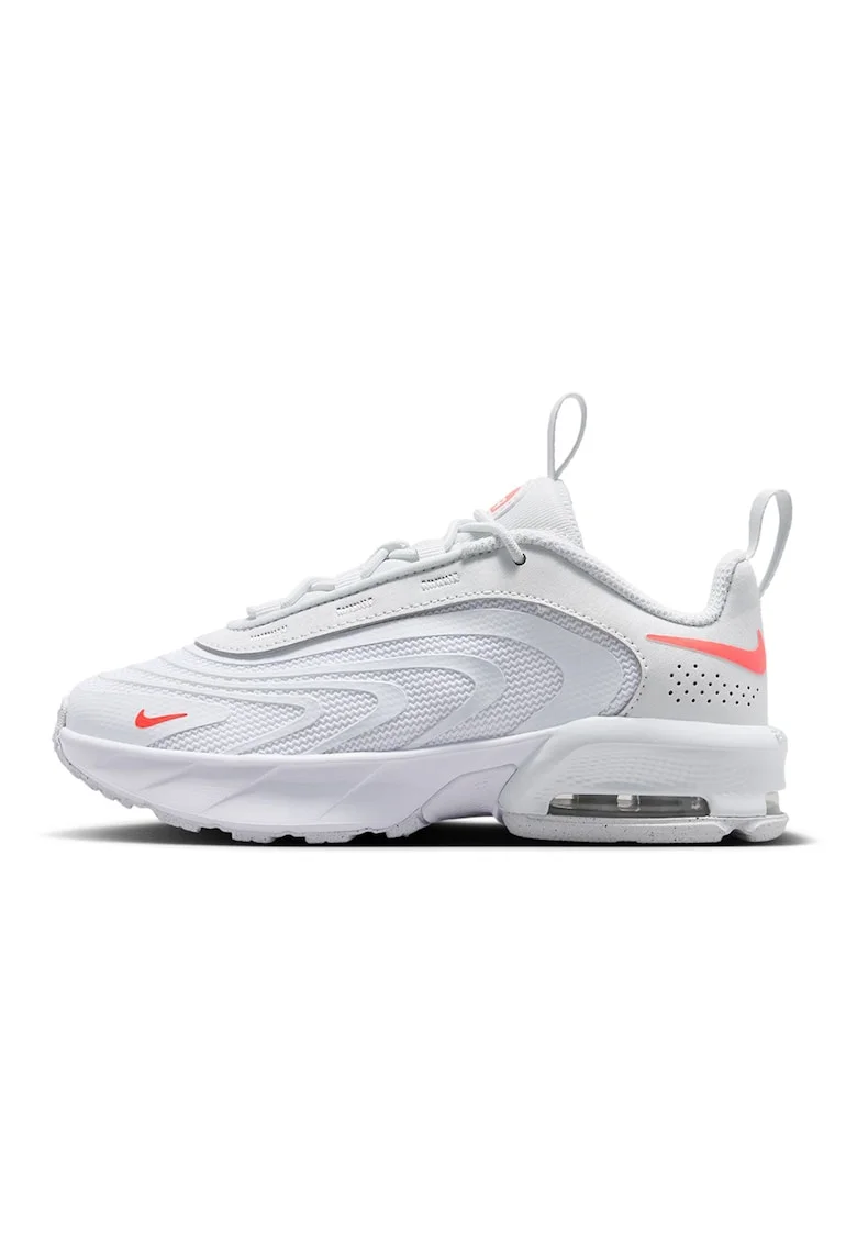 Pantofi sport Air Max Fire din piele ecologica, Alb/Rosu corai