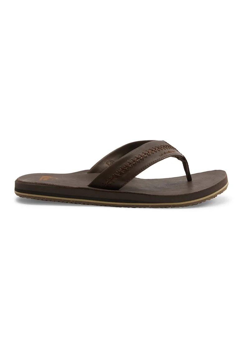 Papuci flip-flop de piele Carver, Maro inchis