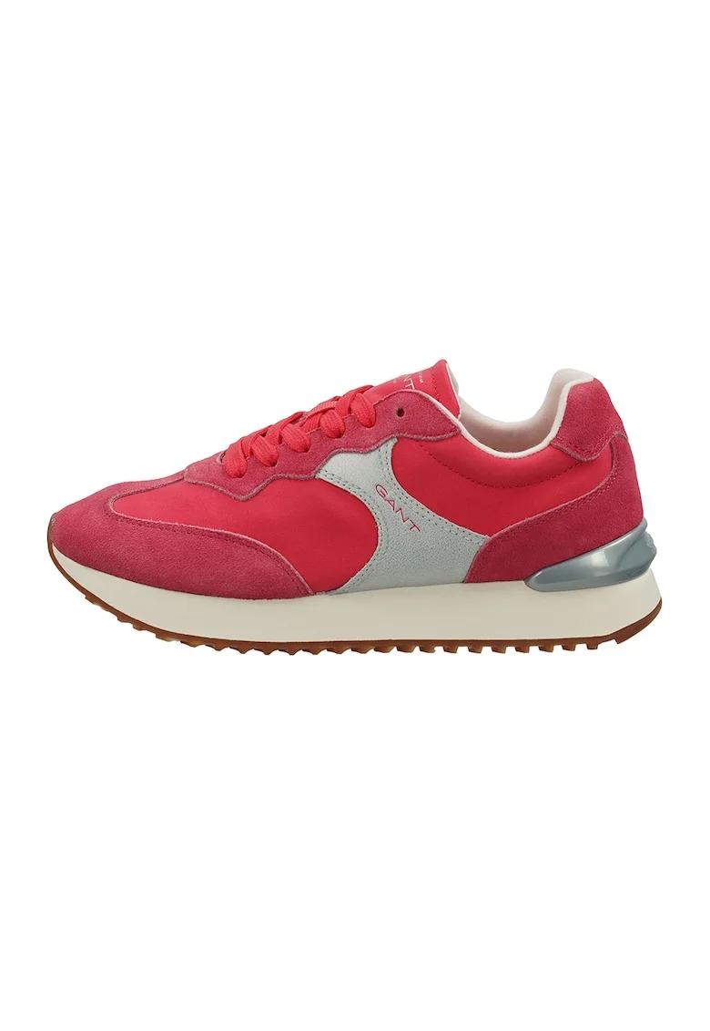 Pantofi sport cu garnituri de piele intoarsa Bevinda, Roz/Argintiu