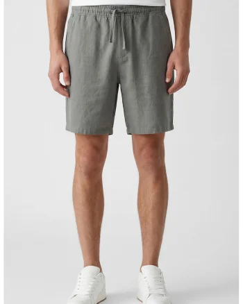 Pantaloni scurti de bumbac cu snururi, Gri