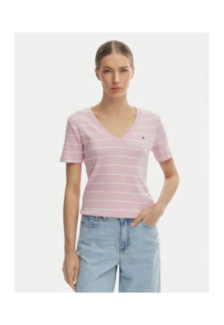 Tricou din bumbac cu dungi,