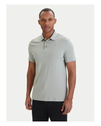 Tricou polo din bumbac cu model uni si terminatii striate