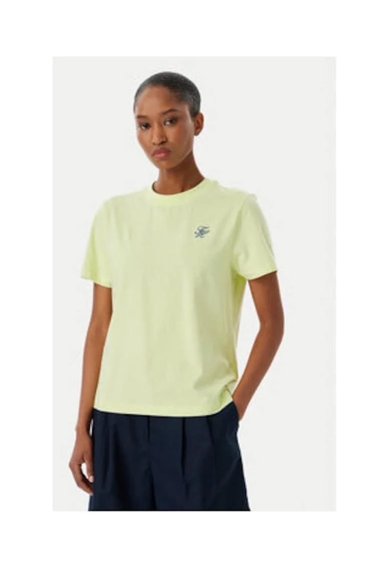 Tricou cu croiala regular-fit si decolteu la baza gatului