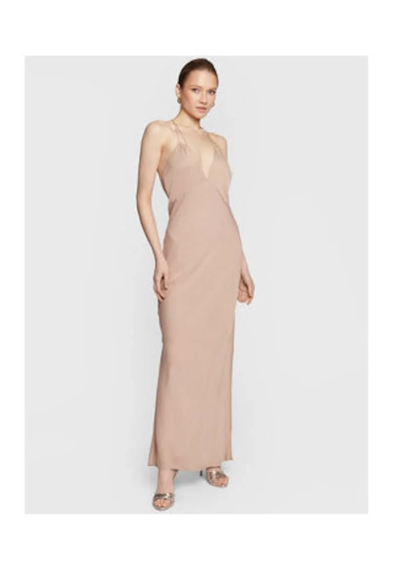Rochie maxi cu decolteu in V,