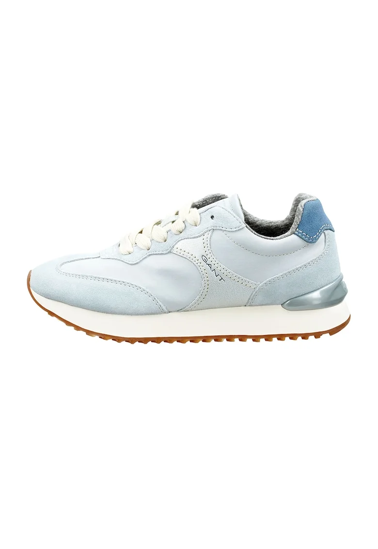 Pantofi sport cu garnituri de piele intoarsa Bevinda, Albastru deschis/Argintiu