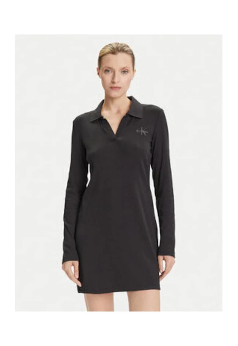 Rochie casual cu guler polo,