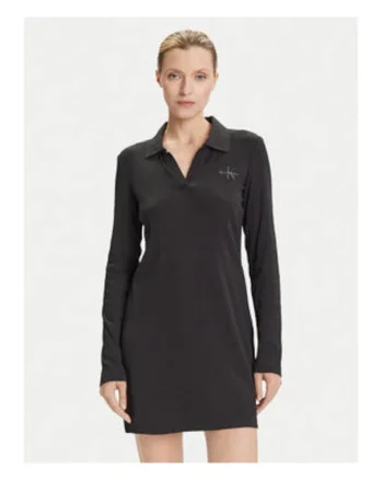 Rochie casual cu guler polo,