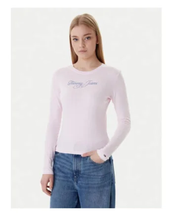 Bluza cu logo si guler rotund,