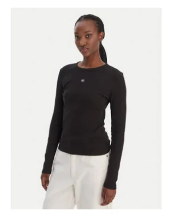 Bluza slim cu logo discret,