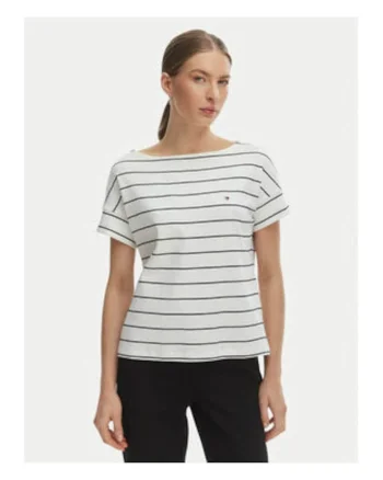 Tricou cu decolteu rotund si dungi