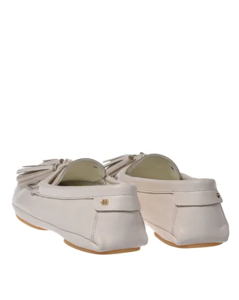 Pantofi loafer din piele, Alb murdar