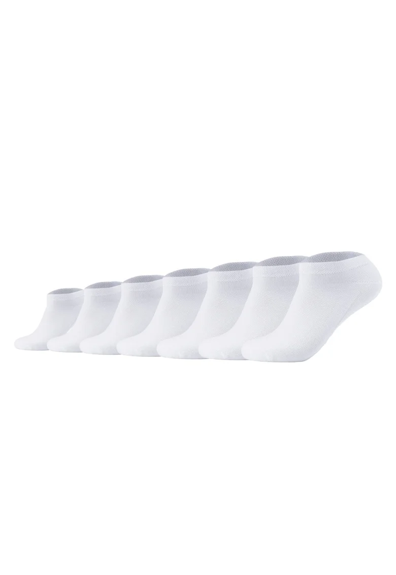 Set de sosete pana la glezna unisex - 7 perechi, Alb optic