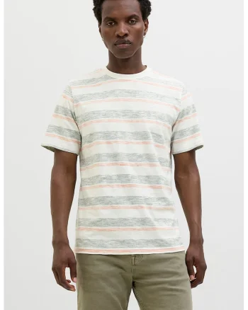 Tricou cu model in dungi, Verde deschis