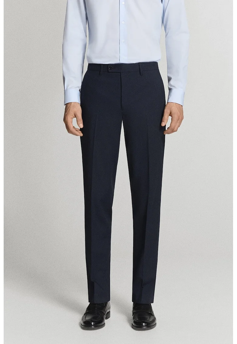 Pantaloni eleganti slim fit, Bleumarin