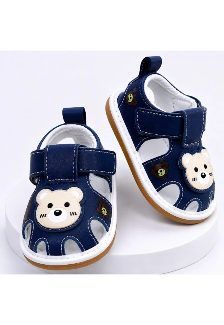 Sandalute bleumarine cu piuitoare - Happy Cute Bear, Bleumarin