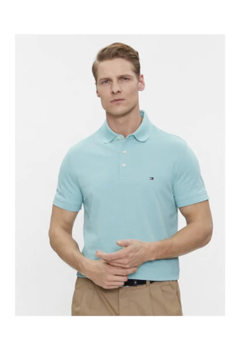 Tricou polo slim fit din bumbac organic,