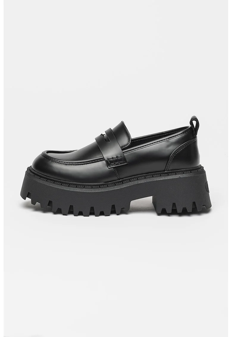 Pantofi loafer cu toc masiv Aspen, Negru