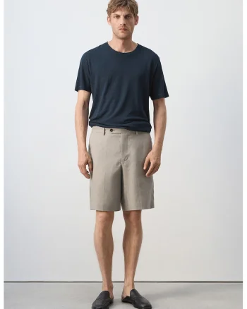 Pantaloni regular-fit din in, Bej