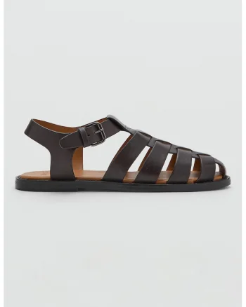 Sandale din piele, Maro inchis