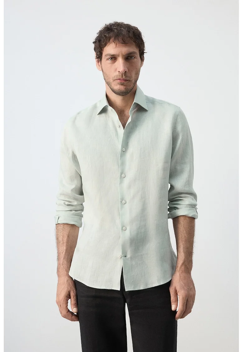 Camasa regular fit de in, Verde pastel