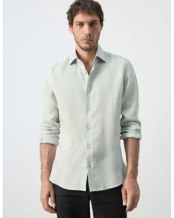Camasa regular fit de in, Verde pastel