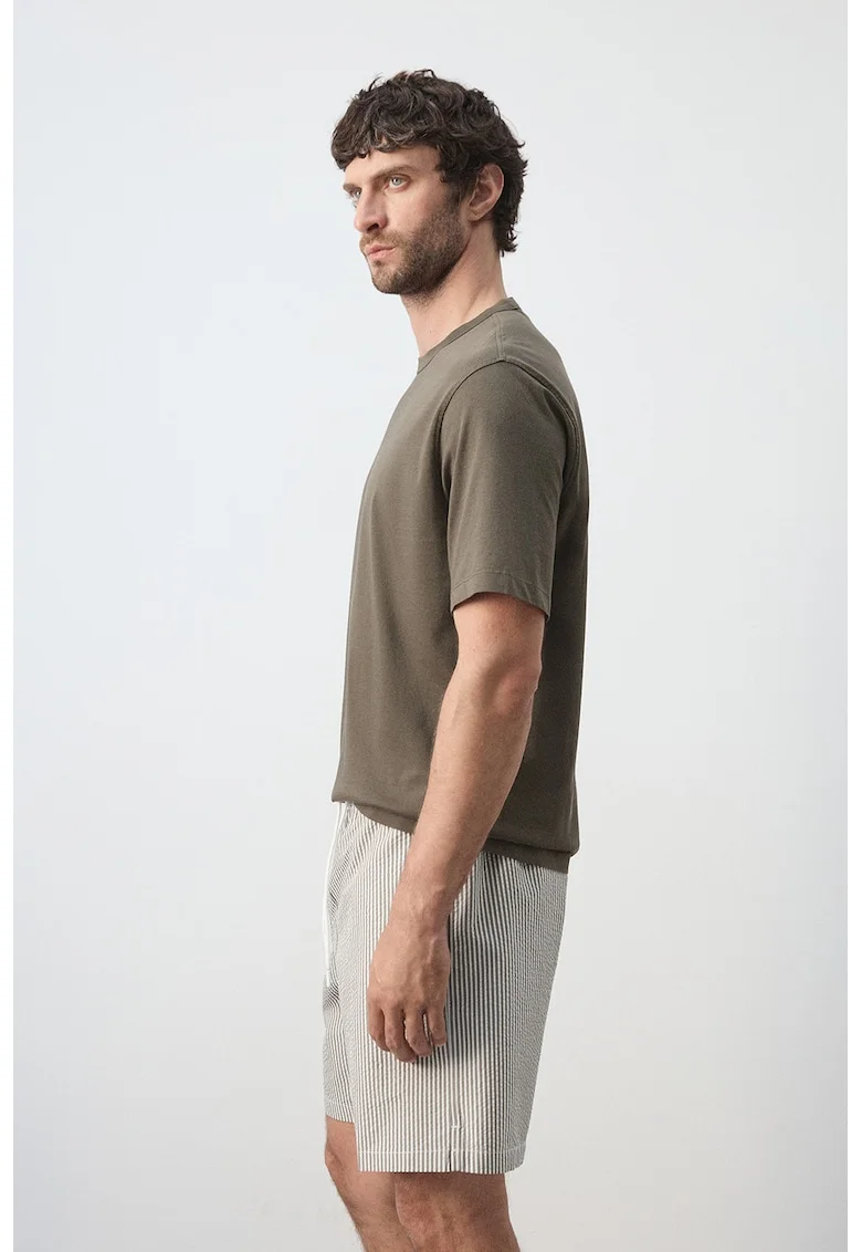 Tricou regular-fit din bumbac, Maro taupe inchis