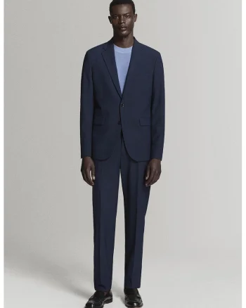 Pantaloni slim fit cu pensa Milan, Bleumarin
