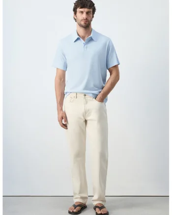Tricou polo de bumbac, Albastru pastel
