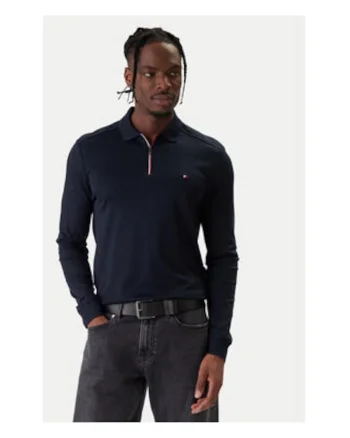 Bluza slim fit cu guler polo