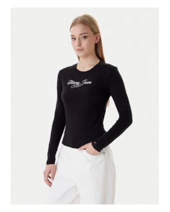 Bluza slim fit cu logo text