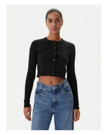 Cardigan crop cu nasturi