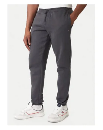 Pantaloni de trening cu model uni si buzunare laterale