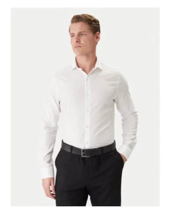 Camasa slim fit din amestec de bumbac